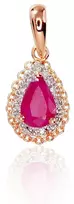 Diamond Sky Jewelry Auksinis pakabukas su deimantais ir rubinais „Renaissance III“