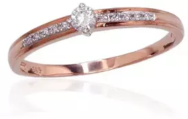 Diamond Sky Jewelry Auksinis žiedas su deimantais „Klasika Gold“