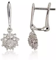 Diamond Sky Jewelry Auksiniai auskarai su deimantais „Deimantų Gėlė“