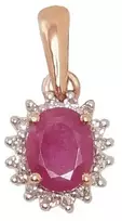 Diamond Sky Jewelry Auksinis pakabukas su deimantais ir rubinais „Ferro II“