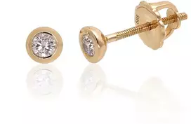 Diamond Sky Jewelry Auksiniai auskarai-vinukai su deimantais „Juno Gold“