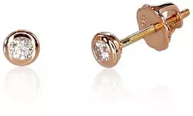 Diamond Sky Jewelry Auksiniai auskarai-vinukai su deimantais „Klasika II“
