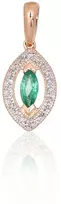 Diamond Sky Jewelry Auksinis pakabukas su deimantais ir smaragdais „Aleksandrija IV“
