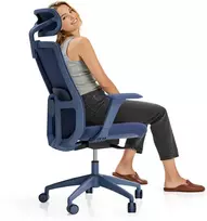 Biuro kėdė Desktronic SitOne Mėlyna, 4D porankiai, 6 reguliuojami taškai, BIFMA sertifikatas