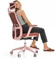 Biuro kėdė Desktronic SitOne Rožinė, 4D porankiai, 6 reguliuojami taškai, BIFMA sertifikatas