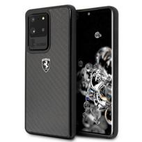 Ferrari anglies pluošto dėklas Samsung Galaxy S20 Ultra – juodas