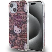 Hello Kitty IML Tags Graffiti dėklas iPhone 15 – rožinis