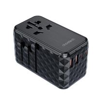 Choetech kelioninis adapteris PD6028 EU / US / AUS / UK 2x USB-C 2x USB-A 100W - juodas