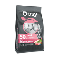 Oasy Grain Free Adult Medium/Large sausas pašaras su kiauliena didesnių veislių šunims, 10 kg