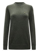 Lyle & Scott - Lambswool Blend Crew Neck Jumper - Apvalios apykaklės megztinis - Chaki spalva