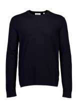 Lindbergh - Soft Viscose Blend O-Neck Knit - Apvalios apykaklės megztinis - Tamsiai mėlyna