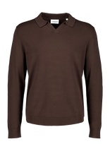 Lindbergh - Soft Viscose Blend V-Neck Polo - V formos iškirptės megztinis - Ruda