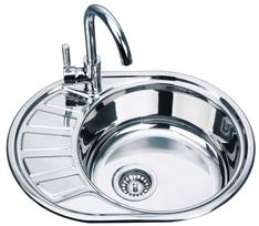 Nerūdijančio plieno plautuvė D5745P kairė 0.8 mm su sifonu 570x445x160x0.8