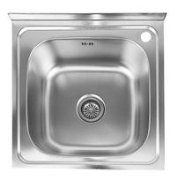 Nerūdijančio plieno plautuvė D5050P uždedama su sifonu 500x500x180x0.8