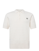Fred Perry - Pointelle Knitted Shirt - Megzti polo marškinėliai trumpomis rankovėmis - Kreminė spalva