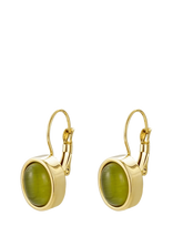 Bud To Rose - Retro Earring Green/Gold - Išraiškingi auskarai - Žalia