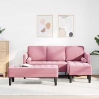 Sofos komplektas su pagalve 2 pcs Rožinė Poliesteris