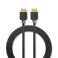 Nedis High Speed HDMI ™ Kabelis mit Ethernet | HDMI™ Stecker | 4K@60Hz | ARC | 18Gbps | 1.00 m | rund | PVC | Anthrazit | Verpackung mit Sichtfenster