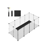 Skaidrus mažų gyvūnų aptvaras 145x73x57cm., juodos spalvos
