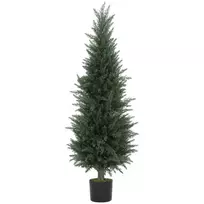 HOMCOM Dirbtinis kiparisas didelis 120 cm, dirbtinis augalas vazone, atsparus UV spinduliams, tikroviškai atrodantis, dekoracija svetainei, miegamajam, biurui, balkonui