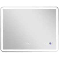 HOMCOM vonios veidrodis su apšvietimu 70x90 cm, LED veidrodis, sieninis veidrodis su Bluetooth muzikos funkcija, laikrodis, jutiklinis jungiklis, atminties funkcija, šviesos veidrodis be rasojimo, su 3 šviesos spalvomis, sidabrinis