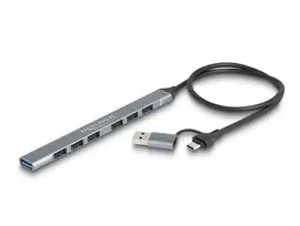 "DELOCK 7 Port Slim USB Hub mit USB Type-C oder USB Typ-A zu 1 x USB 5Gbps Typ-A + 6 x USB 2.0 Typ-A"