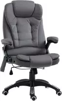 "Vinsetto" biuro kėdė su supimo funkcija, masažo kėdė su šilumos funkcija, ergonomiška, reguliuojamo aukščio, 120 kg svorio, pakraunama tamsiai pilka