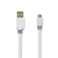 USB laidas Nedis CCBW60500WT10 1 m USB 2.0 A – Micro-USB B baltas