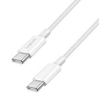 LogiLink USB 2.0 Type-C laidas C/M – C/M nailono apvalkalu 60 W baltas 1,5 m
