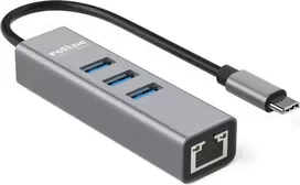 ROLINE USB Type C – Gigabit Ethernet keitiklis + 3 prievadų USB 3.0 šakotuvas (12.02.1127)