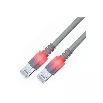 EasyLan DualBoot LED pataisos laidas RJ45 S/FTP Cat.6 (E klasė) – su saCon kištuku – LSOH – pilkas – 10 m