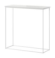 Konsolinis staliukas ADRK Milan, skaidri sp./balta sp., 30 cm x 80 cm x 80 cm