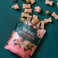 Sausainiai šunims su tunu ir alyvuogių aliejumi – Tuna & Olive Oil, 125 g – Tribal Rewards