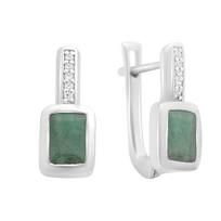 Sidabriniai auskarai su natūraliu smaragdu 2,13 ct (2152910) smaragdas