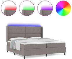 LED Čiužinio Lova su galvūgalio Tortora 200 x 200 cm audinys