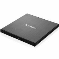 Verbatim External Slimline Blu-ray Disc Burner + USB 3.0 Cable, Black/Black, 43890