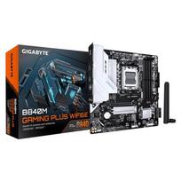 GIGABYTE B840M GAMING PLUS WIFI6E Motherboard – AMD Ryzen 9000 CPUs, 8+2+2 Phase VRM, up to 8200MHz DDR5 (O.C), 2xPCIe 4.0 M.2, Wi-Fi 6E, 1GbE LAN, USB 3.2 Gen 2