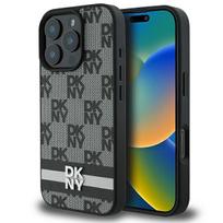 DKNY Back Case for Apple iPhone 16 Pro with Checkered Pattern  AND  Printed Stripes