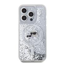 Karl Lagerfeld Liquid Glitter Karl and Choupette MagSafe Case for iPhone 15 Pro / Clear
