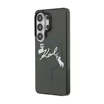 Karl Lagerfeld IML Choupette Karl Script Logo Magnetic Case for iPhone, Samsung Galaxy S26 Ultra, Black.