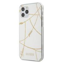 GUESS GUHCP12LPCUCHWH iPhone 12 Pro Max 6.7" white hardcase with gold chain