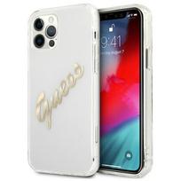 GUESS GUHCP12MKTRSVGO iPhone 12/12 Pro 6.1" Clear hard case Vintage Script Gold