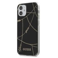 GUESS GUHCP12SPCUCHBK iPhone 12 mini 5.4" black hardcase with Gold Chain Collection