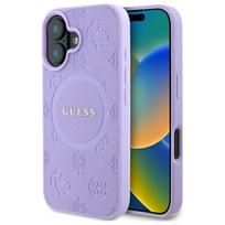 GUESS GUHMP16MPSAPSMEU iPhone 16 Plus 6.7" Purple Saffiano Hard Case with Peony Classic Logo and MagSafe