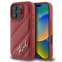 Karl Lagerfeld KLHCP16LPQDSMGR iPhone 16 Pro 6.3" red quilted hard case