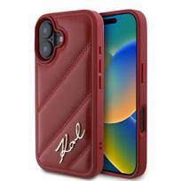 Karl Lagerfeld KLHCP16SPQDSMGR iPhone 16 6.1" red quilted signature hard case