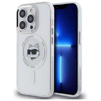 Karl Lagerfeld KLHMP13LHLSCHH iPhone 13 Pro 6.1" white hardcase IML Metal Choupette Head MagSafe