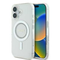 GUESS GUHMP16MPFTDTEH iPhone 16 Plus 6.7" white hardcase IML Rhinestones MagSafe