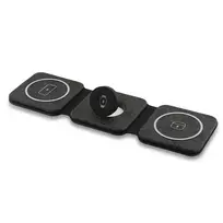 GUESS PU 4G 3-in-1 wireless charger | Qi | MagSafe compatible | black