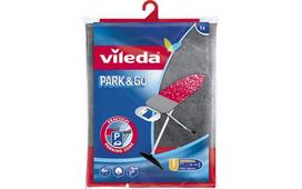 Vileda Park+Go Ironing Board Cover, Cotton, Foam, Polyurethane, Black, Red